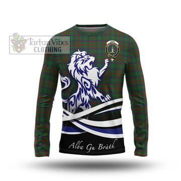 Shaw of Tordarroch Green Hunting Tartan Long Sleeve T-Shirt with Alba Gu Brath Regal Lion Emblem