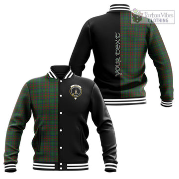 Shaw of Tordarroch Green Hunting Tartan Baseball Jacket with Family Crest and Half Of Me Style