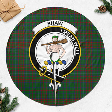 Shaw of Tordarroch Green Hunting Tartan Christmas Tree Skirt with Family Crest