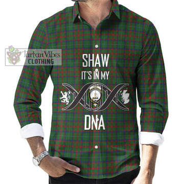 Shaw of Tordarroch Green Hunting Tartan Long Sleeve Button Shirt with Family Crest DNA In Me Style