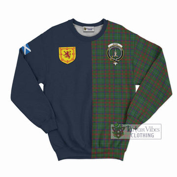 Shaw of Tordarroch Green Hunting Tartan Sweatshirt Alba with Scottish Lion Royal Arm Half Style