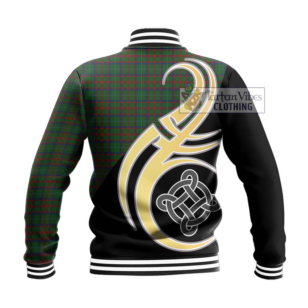 Shaw of Tordarroch Green Hunting Tartan Baseball Jacket with Family Crest and Celtic Symbol Style - Tartan Vibes Clothing