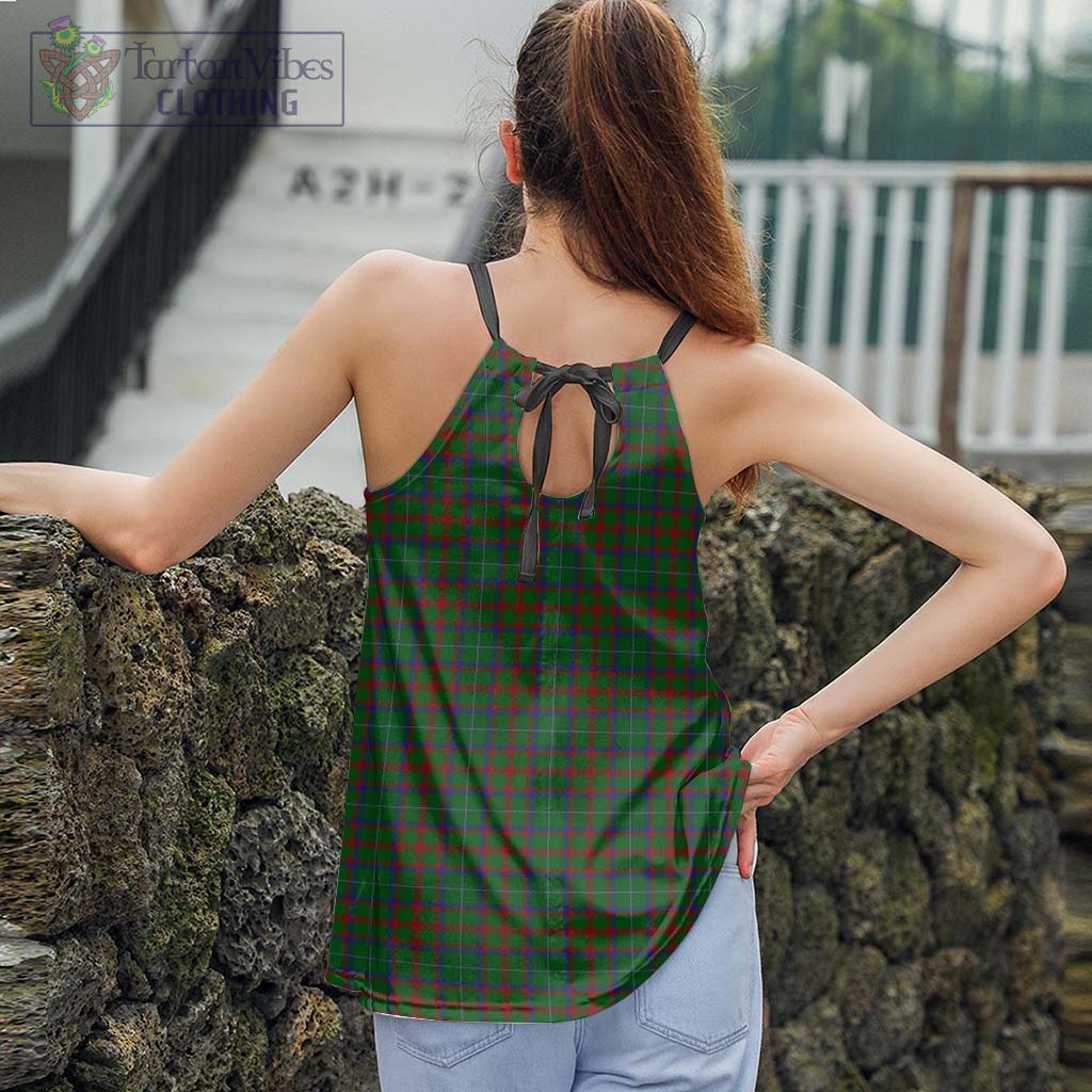 Tartan Vibes Clothing Shaw of Tordarroch Green Hunting Tartan Loose Halter Neck Camisole