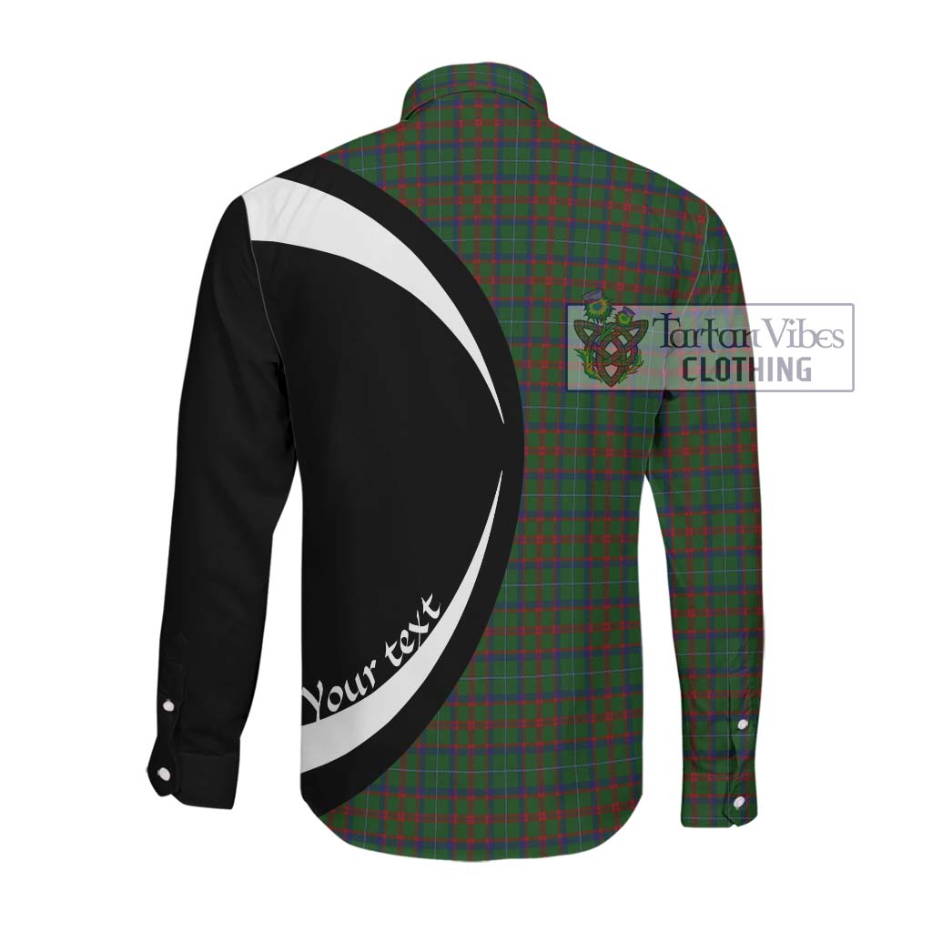 Shaw of Tordarroch Green Hunting Tartan Long Sleeve Button Up with Family Crest Circle Style Men's Shirt - Tartan Vibes Clothing