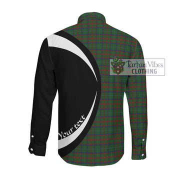 Shaw of Tordarroch Green Hunting Tartan Long Sleeve Button Up with Family Crest Circle Style