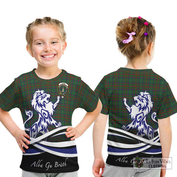 Shaw of Tordarroch Green Hunting Tartan Kid T-Shirt with Alba Gu Brath Regal Lion Emblem