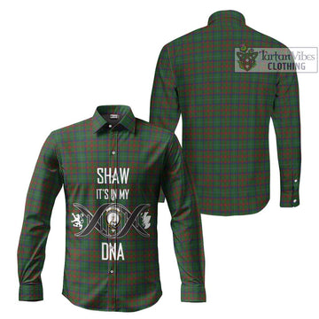 Shaw of Tordarroch Green Hunting Tartan Long Sleeve Button Shirt with Family Crest DNA In Me Style