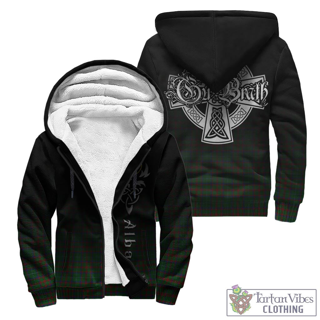 Tartan Vibes Clothing Shaw of Tordarroch Green Hunting Tartan Sherpa Hoodie Featuring Alba Gu Brath Family Crest Celtic Inspired