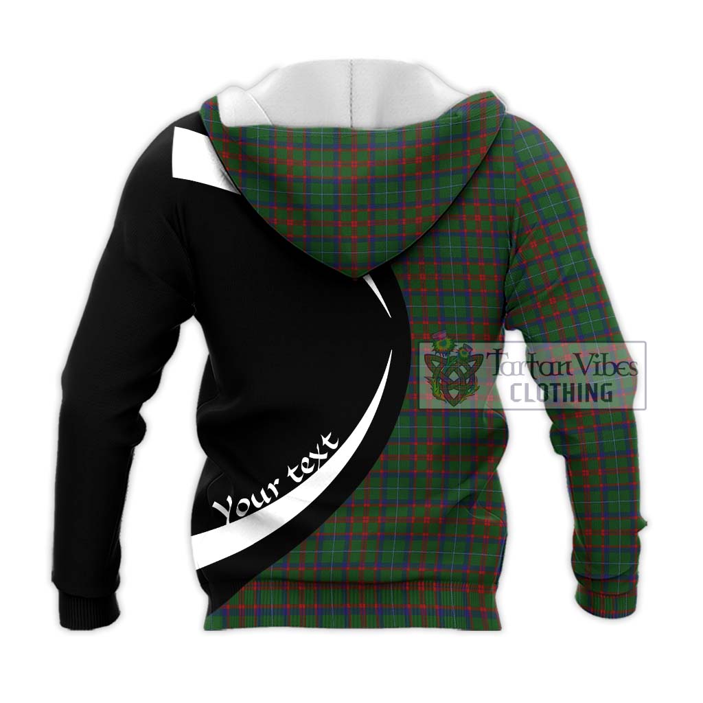 Shaw of Tordarroch Green Hunting Tartan Knitted Hoodie with Family Crest Circle Style - Tartan Vibes Clothing