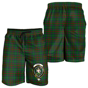 Shaw of Tordarroch Green Hunting Tartan Mens Shorts with Family Crest