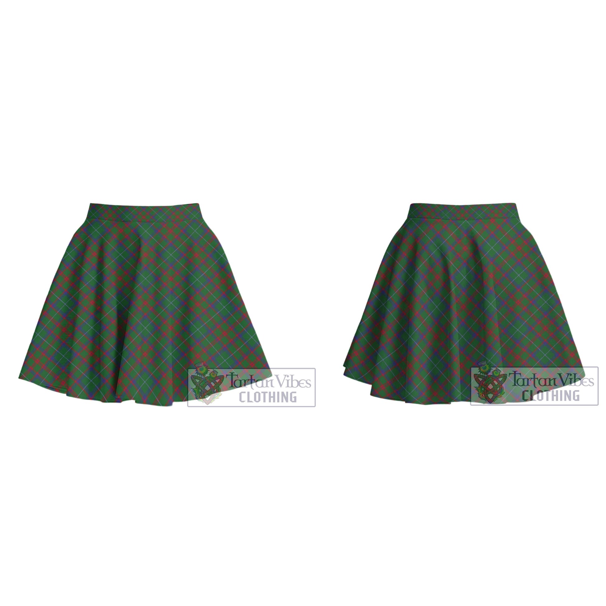 Tartan Vibes Clothing Shaw of Tordarroch Green Hunting Tartan Women's Plated Mini Skirt