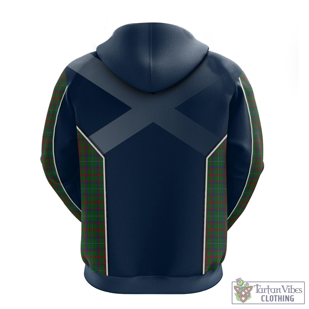 Tartan Vibes Clothing Shaw of Tordarroch Green Hunting Tartan Hoodie with Family Crest and Scottish Thistle Vibes Sport Style