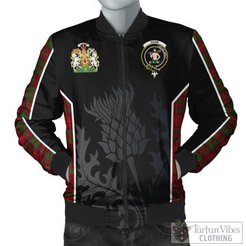 Shaw of Tordarroch Red Dress Tartan Bomber Jacket with Family Crest and Scottish Thistle Vibes Sport Style