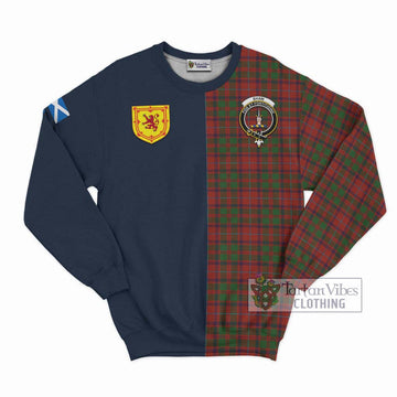 Shaw of Tordarroch Red Dress Tartan Sweatshirt Alba with Scottish Lion Royal Arm Half Style