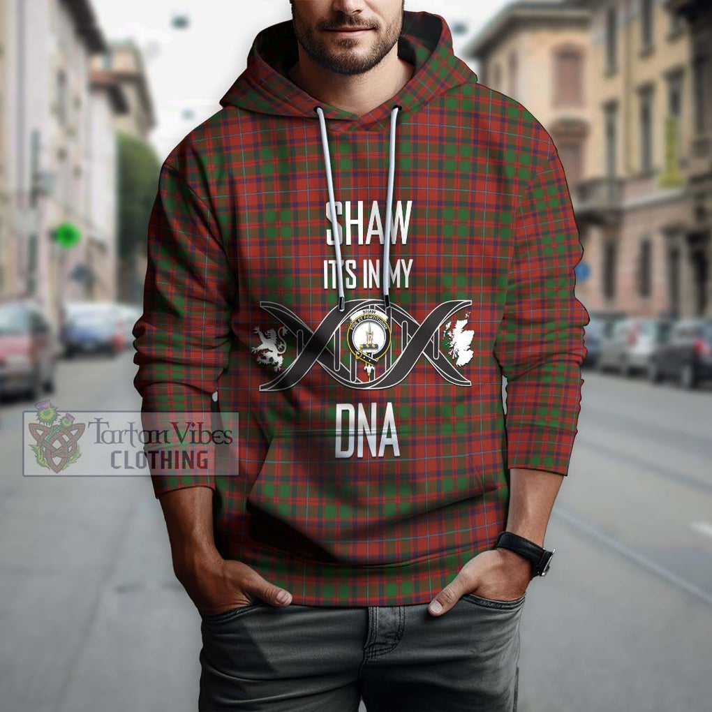 Shaw of Tordarroch Red Dress Tartan Hoodie with Family Crest DNA In Me Style Pullover Hoodie - Tartanvibesclothing Shop