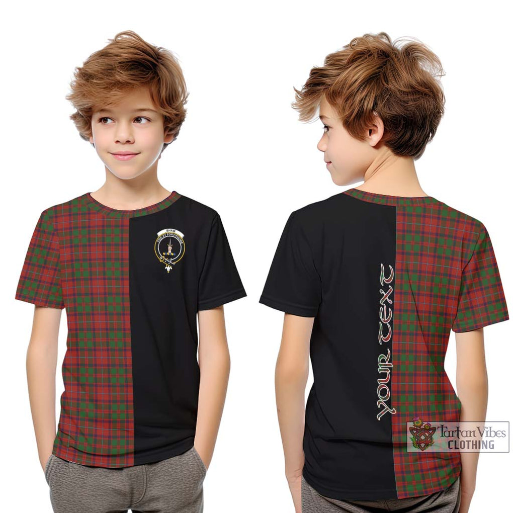 Shaw of Tordarroch Red Dress Tartan Kid T-Shirt with Family Crest and Half Of Me Style Youth XL Size14 - Tartanvibesclothing Shop