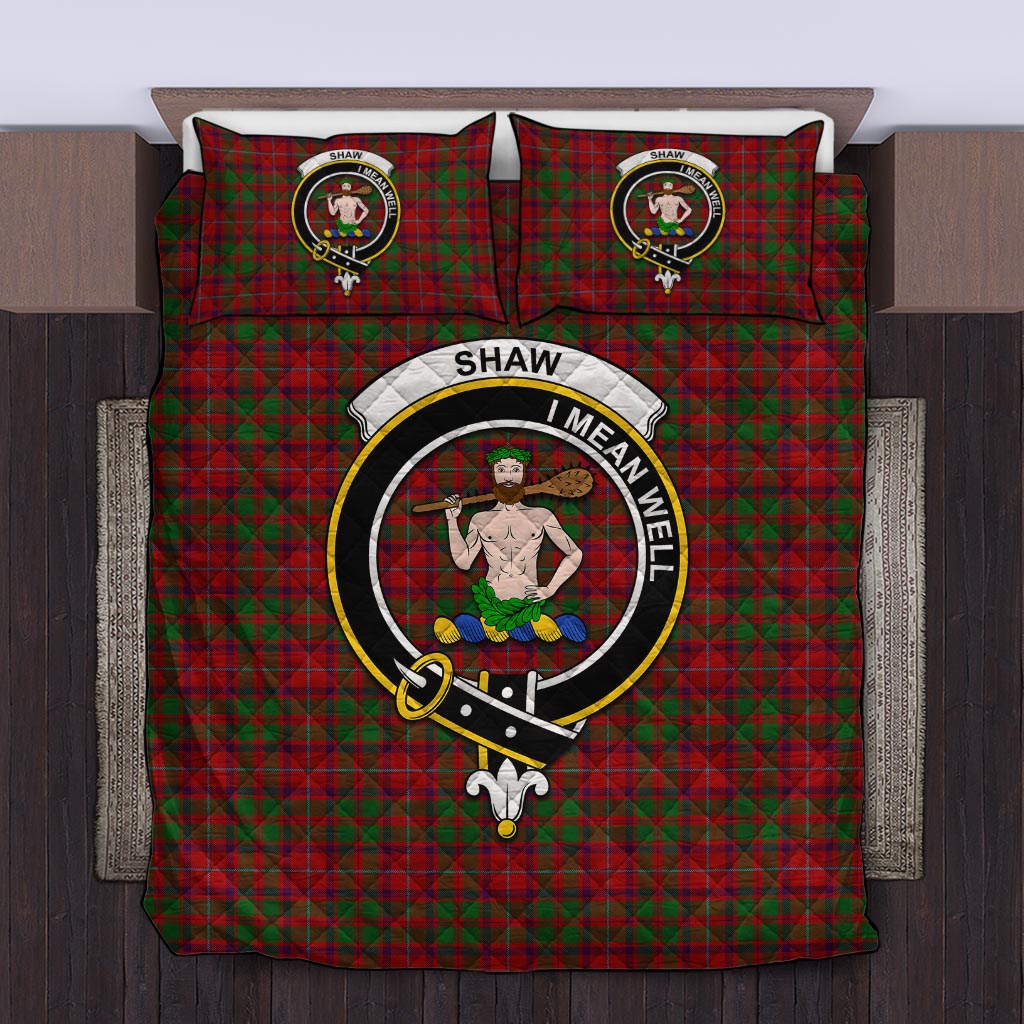 Shaw of Tordarroch Red Dress Tartan Quilt Bed Set with Family Crest Twin - Tartan Vibes Clothing