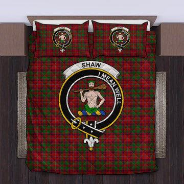 Shaw of Tordarroch Red Dress Tartan Quilt Bed Set with Family Crest