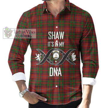 Shaw of Tordarroch Red Dress Tartan Long Sleeve Button Shirt with Family Crest DNA In Me Style