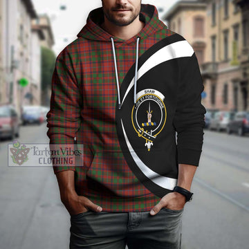 Shaw of Tordarroch Red Dress Tartan Hoodie with Family Crest Circle Style