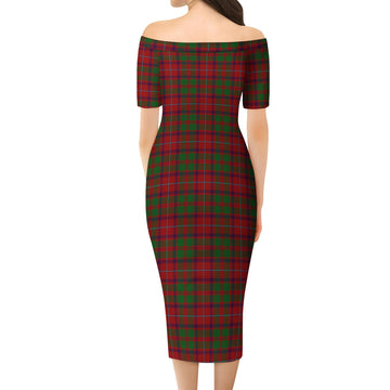 Shaw of Tordarroch Red Dress Tartan Off Shoulder Lady Dress