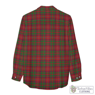 Shaw of Tordarroch Red Dress Tartan Women's Casual Shirt with Family Crest