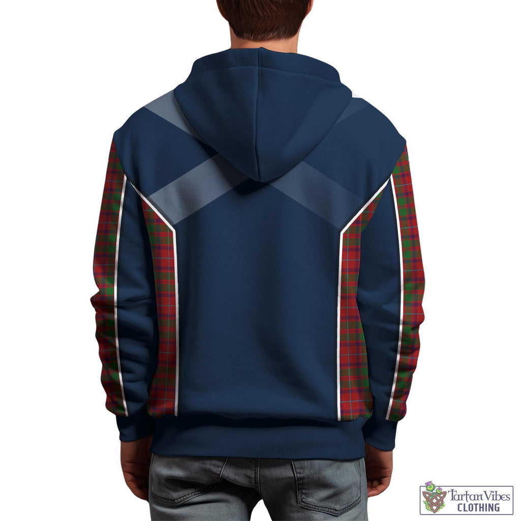 Tartan Vibes Clothing Shaw of Tordarroch Red Dress Tartan Hoodie with Family Crest and Scottish Thistle Vibes Sport Style