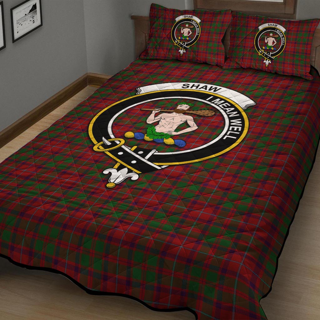 Shaw of Tordarroch Red Dress Tartan Quilt Bed Set with Family Crest - Tartan Vibes Clothing