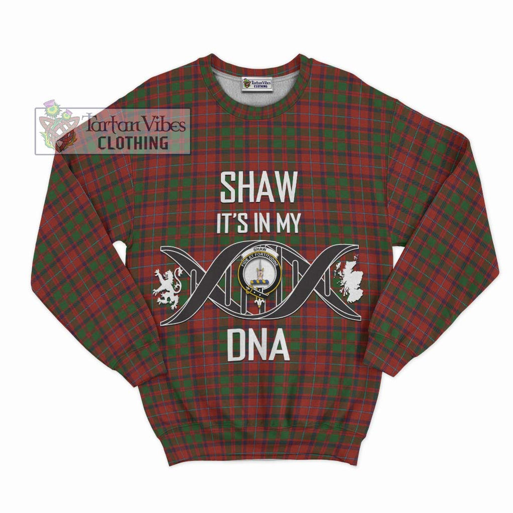 Shaw of Tordarroch Red Dress Tartan Sweatshirt with Family Crest DNA In Me Style - Tartanvibesclothing Shop