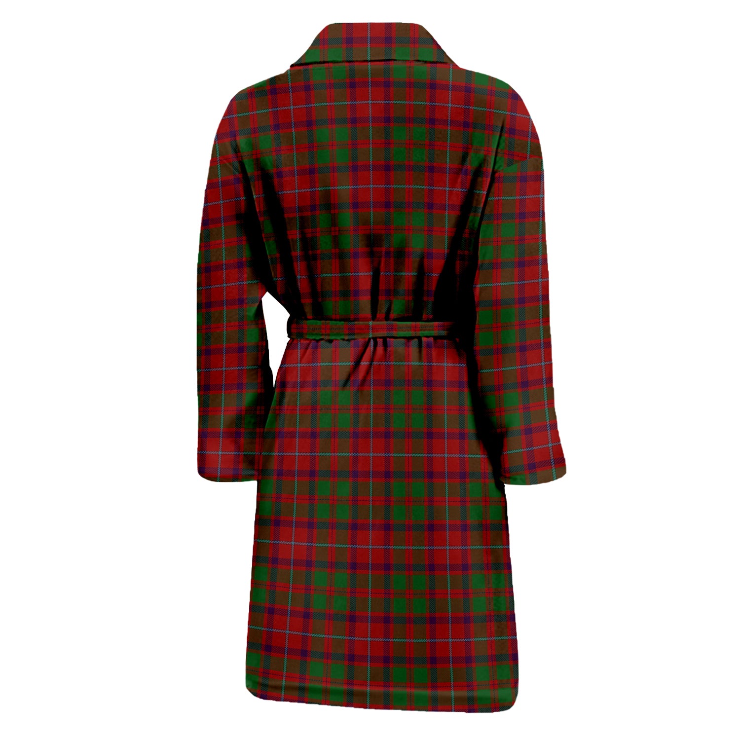 Shaw of Tordarroch Red Dress Tartan Bathrobe with Family Crest - Tartan Vibes Clothing