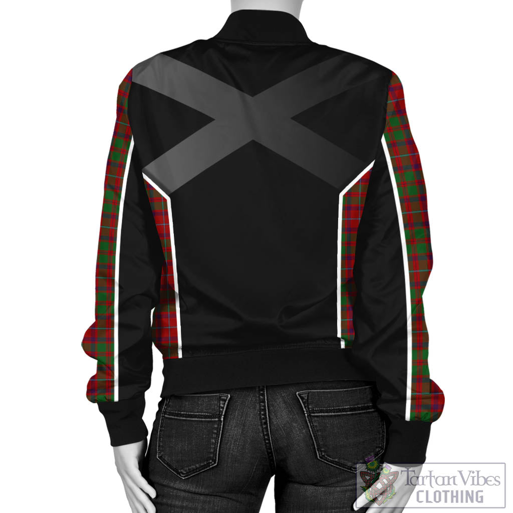 Tartan Vibes Clothing Shaw of Tordarroch Red Dress Tartan Bomber Jacket with Family Crest and Scottish Thistle Vibes Sport Style