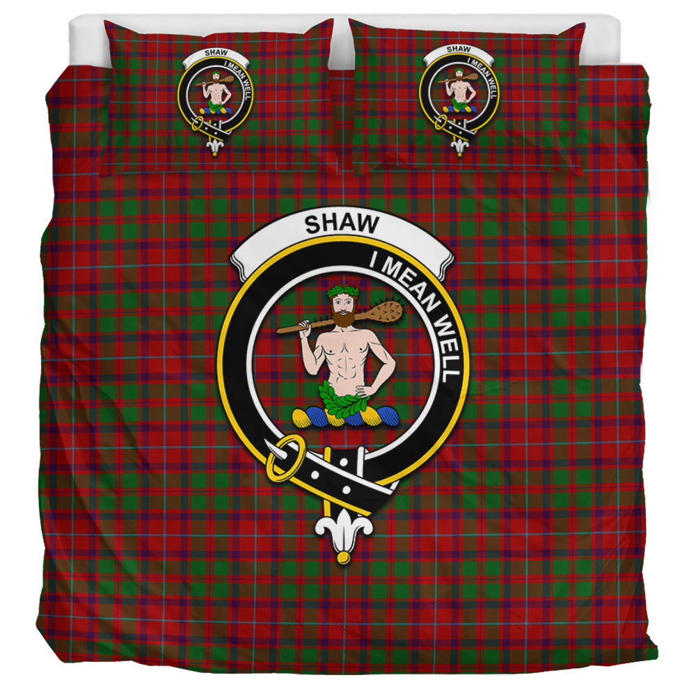 Shaw of Tordarroch Red Dress Tartan Bedding Set with Family Crest UK Bedding Set UK Super King 104*94 inch - Tartan Vibes Clothing