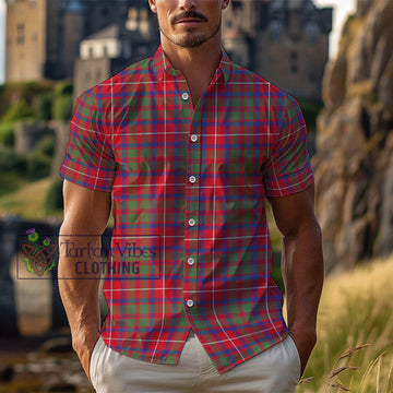 Shaw Red Modern Tartan Cotton Hawaiian Shirt