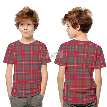 Shaw Red Modern Tartan Kid T-Shirt