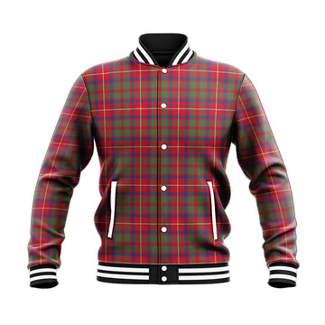 Shaw Red Modern Tartan Baseball Jacket