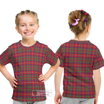 Shaw Red Modern Tartan Kid T-Shirt