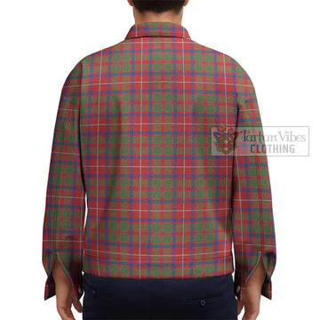 Shaw Red Modern Tartan Unisex Lapel Cotton Jacket