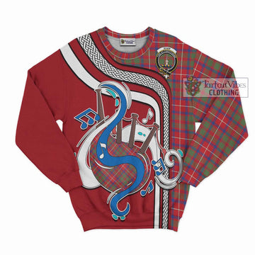 Shaw Red Modern Tartan Sweatshirt with Epic Bagpipe Style