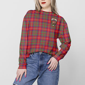 Shaw Red Modern Tartan Sweatshirt with Family Crest