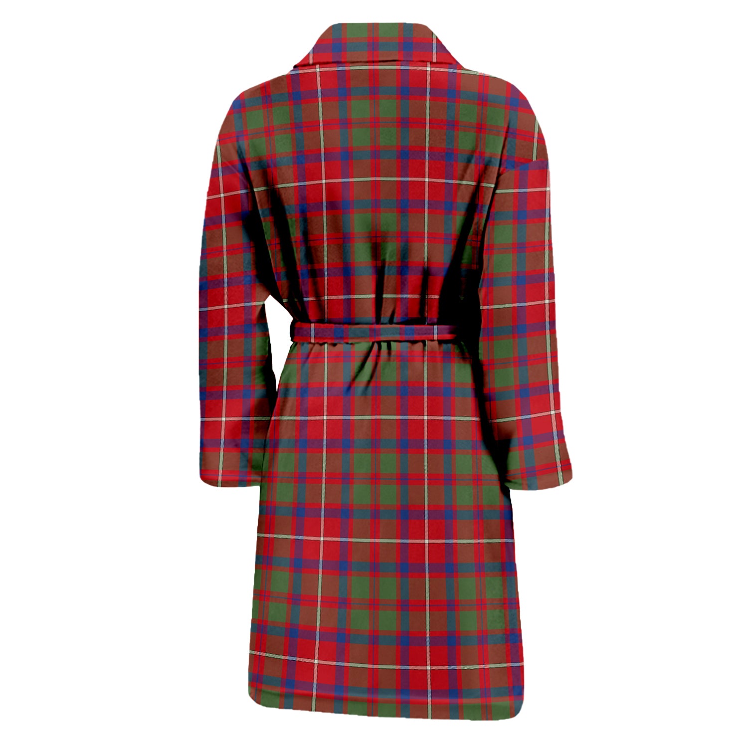 Shaw Red Modern Tartan Bathrobe with Family Crest - Tartan Vibes Clothing