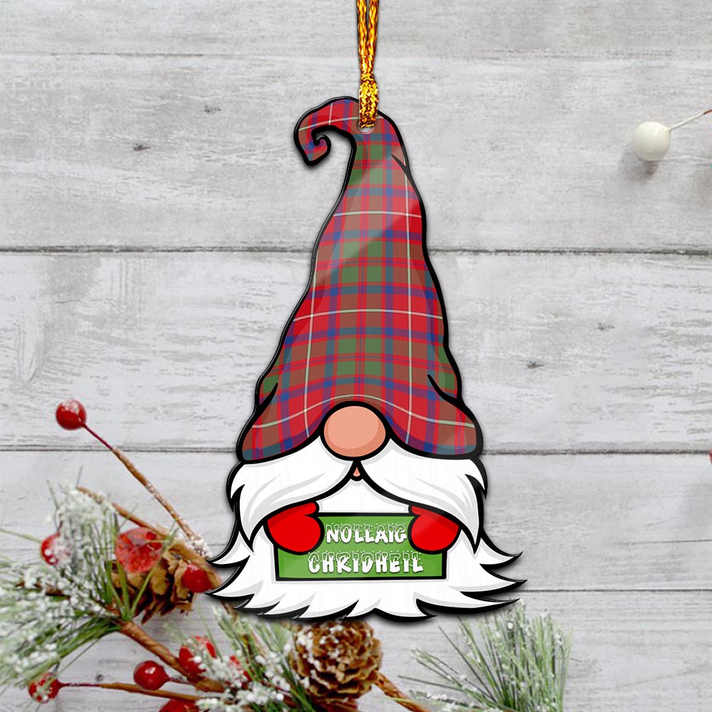 Shaw Red Modern Gnome Christmas Ornament with His Tartan Christmas Hat - Tartan Vibes Clothing