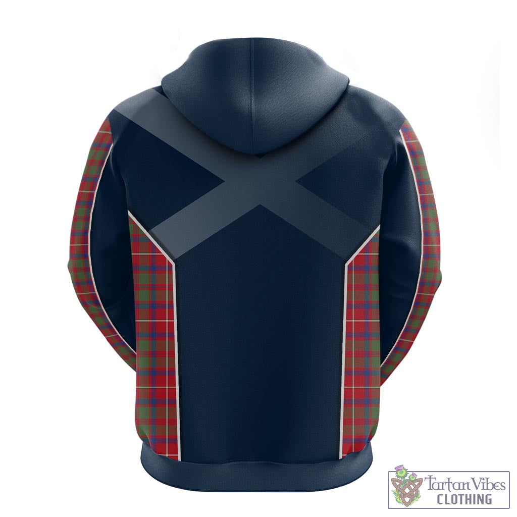 Tartan Vibes Clothing Shaw Red Modern Tartan Hoodie with Family Crest and Lion Rampant Vibes Sport Style