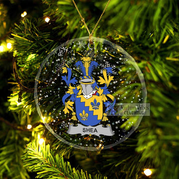 Shea Irish Clan Christmas Glass Ornament with Coat of Arms