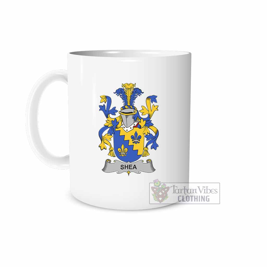 Shea Irish Clan Coat of Arms Ceramic Mug White - 2D-tartanvibesclothing