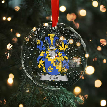 Shea Irish Clan Christmas Glass Ornament with Coat of Arms