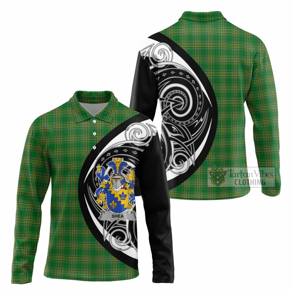 Shea Irish Clan Long Sleeve Polo Shirt Celtic Circle Style - Tartan Vibes Clothing