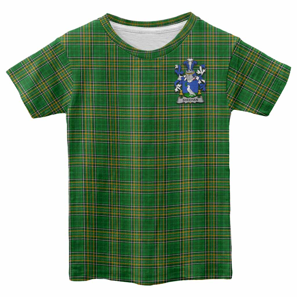 Sheehan Irish Clan Tartan Kid T-Shirt with Coat of Arms Youth XL Size14 - Tartan Vibes Clothing
