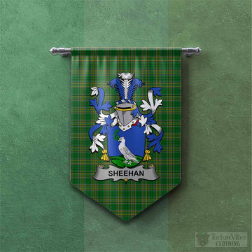 Sheehan Irish Clan Tartan Gonfalon, Tartan Banner with Coat of Arms Chevron - Tartan Vibes Clothing