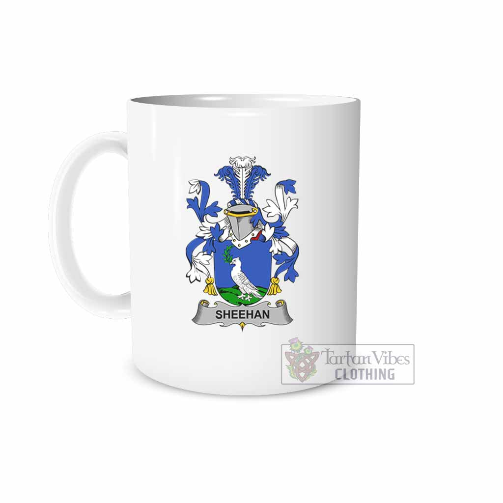 Sheehan Irish Clan Coat of Arms Ceramic Mug White - 2D-tartanvibesclothing