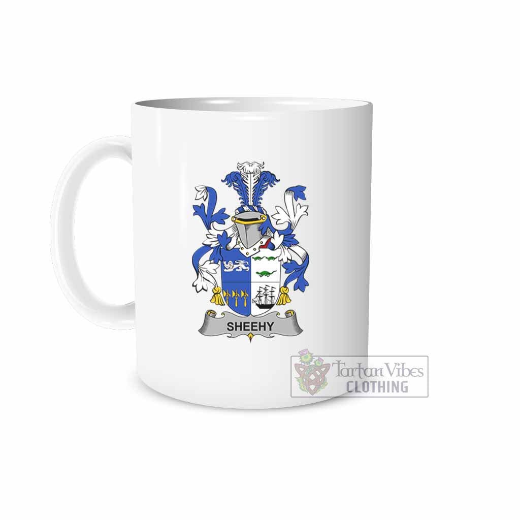 Sheehy Irish Clan Coat of Arms Ceramic Mug White - 2D-tartanvibesclothing
